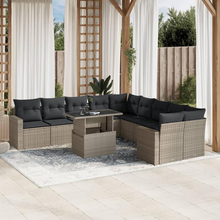 VidaXL Ensemble de canapés de jardin rotin synthétique  
