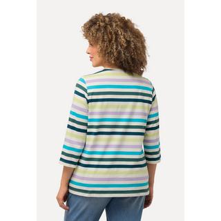 Ulla Popken  Shirt, Ringel, Classic, Rundhals, 3/4-Arm 