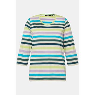 Ulla Popken  Shirt, Ringel, Classic, Rundhals, 3/4-Arm 