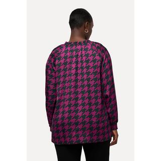 Ulla Popken Raso Pied-de-poule Boxy Blusa Maniche Lunghe  