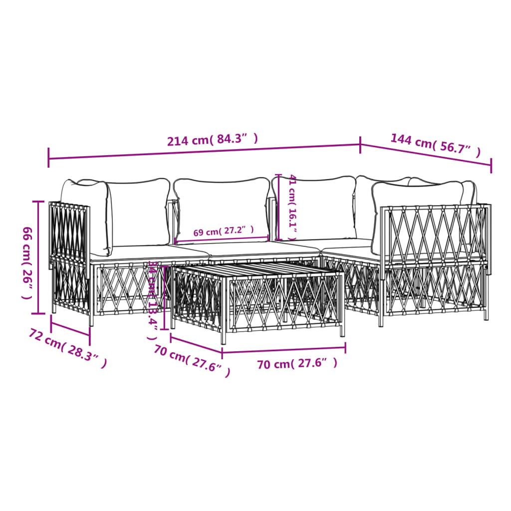 VidaXL Garten lounge set stahl  