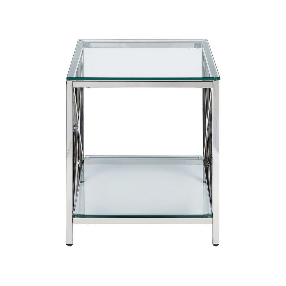 Beliani Table d'appoint en Verre de sécurité Glamour AUDET  