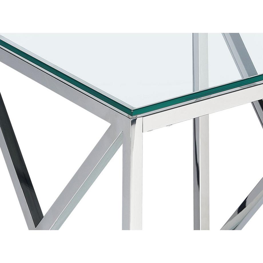 Beliani Table d'appoint en Verre de sécurité Glamour AUDET  