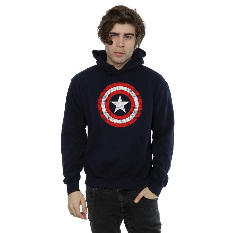 MARVEL Avengers Captain America Shield Felpa con Cappuccio  
