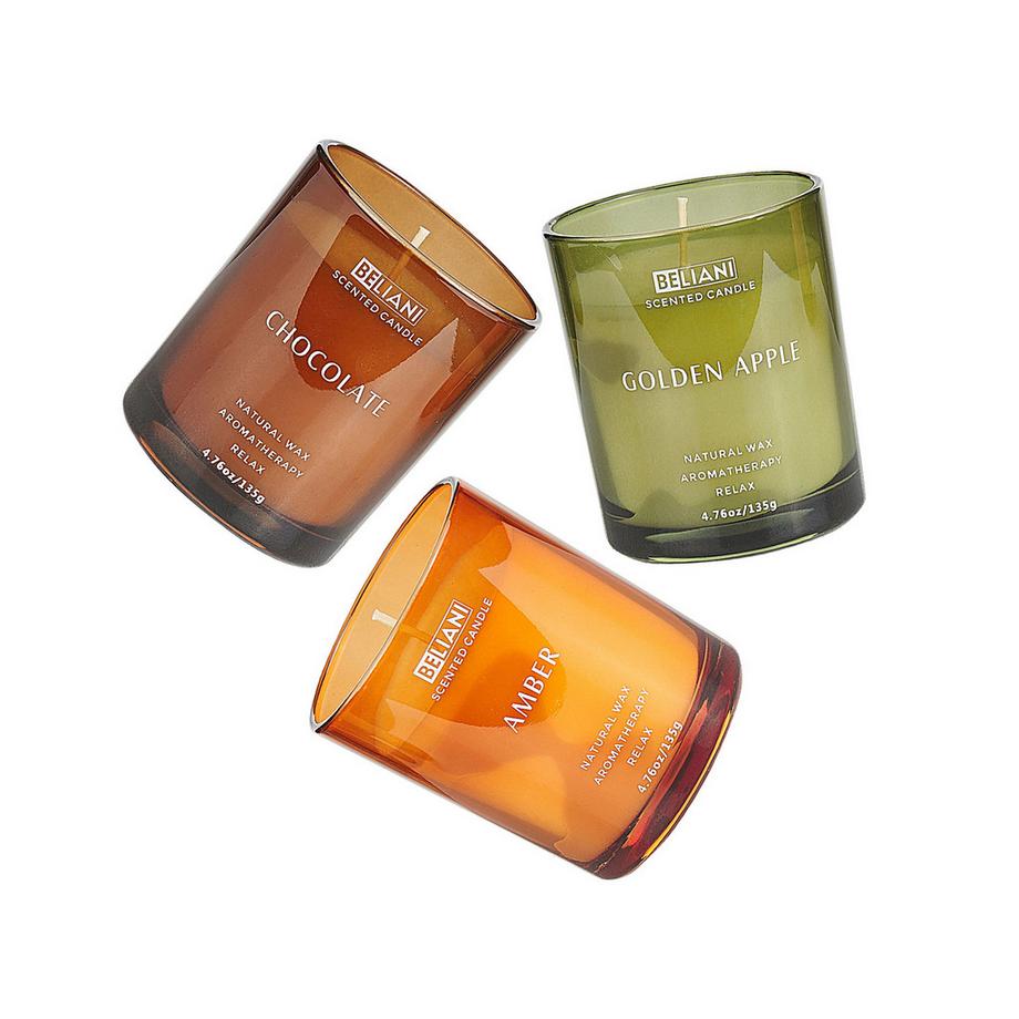 Beliani Duftkerzen 3er Set aus Sojawachs SHEER JOY  