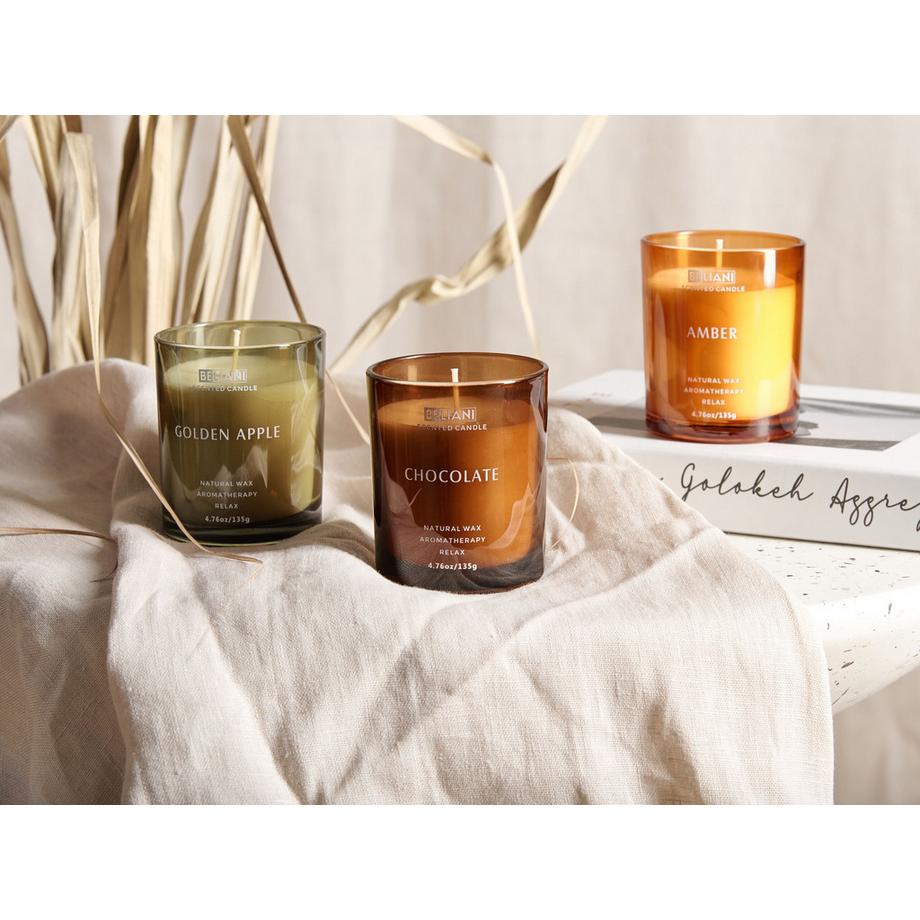 Beliani Duftkerzen 3er Set aus Sojawachs SHEER JOY  