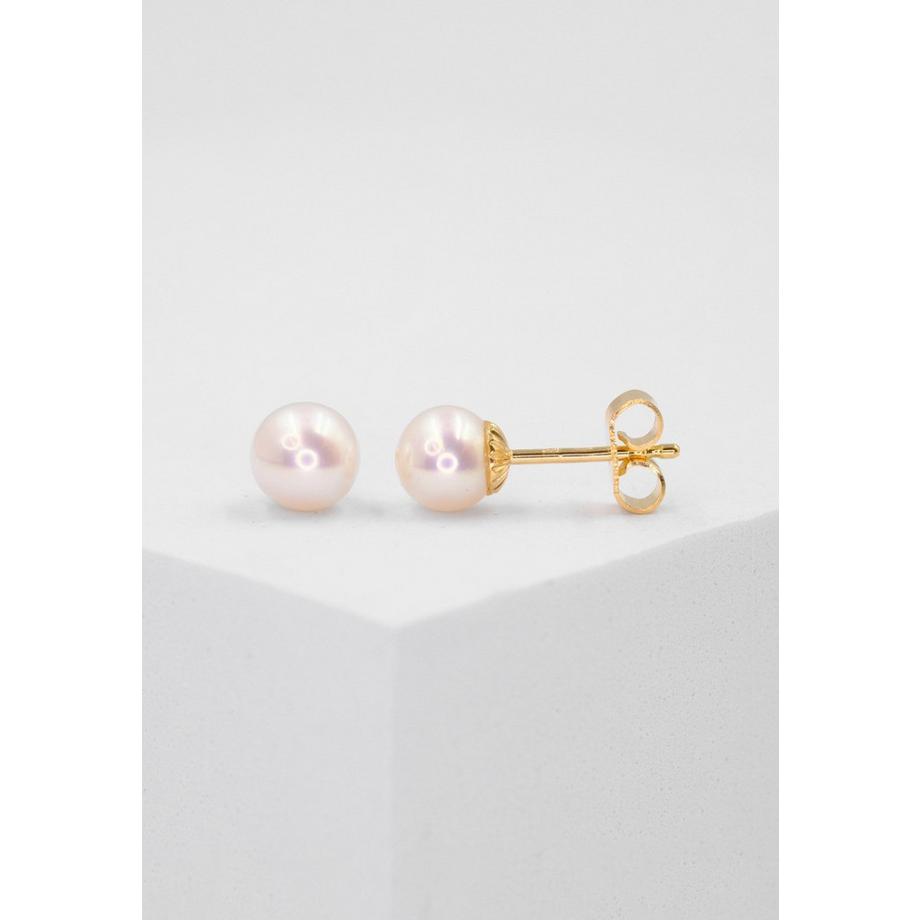 MUAU Schmuck  Perlohrringe Gelbgold 750 Süsswasserperle 6-6.5mm 