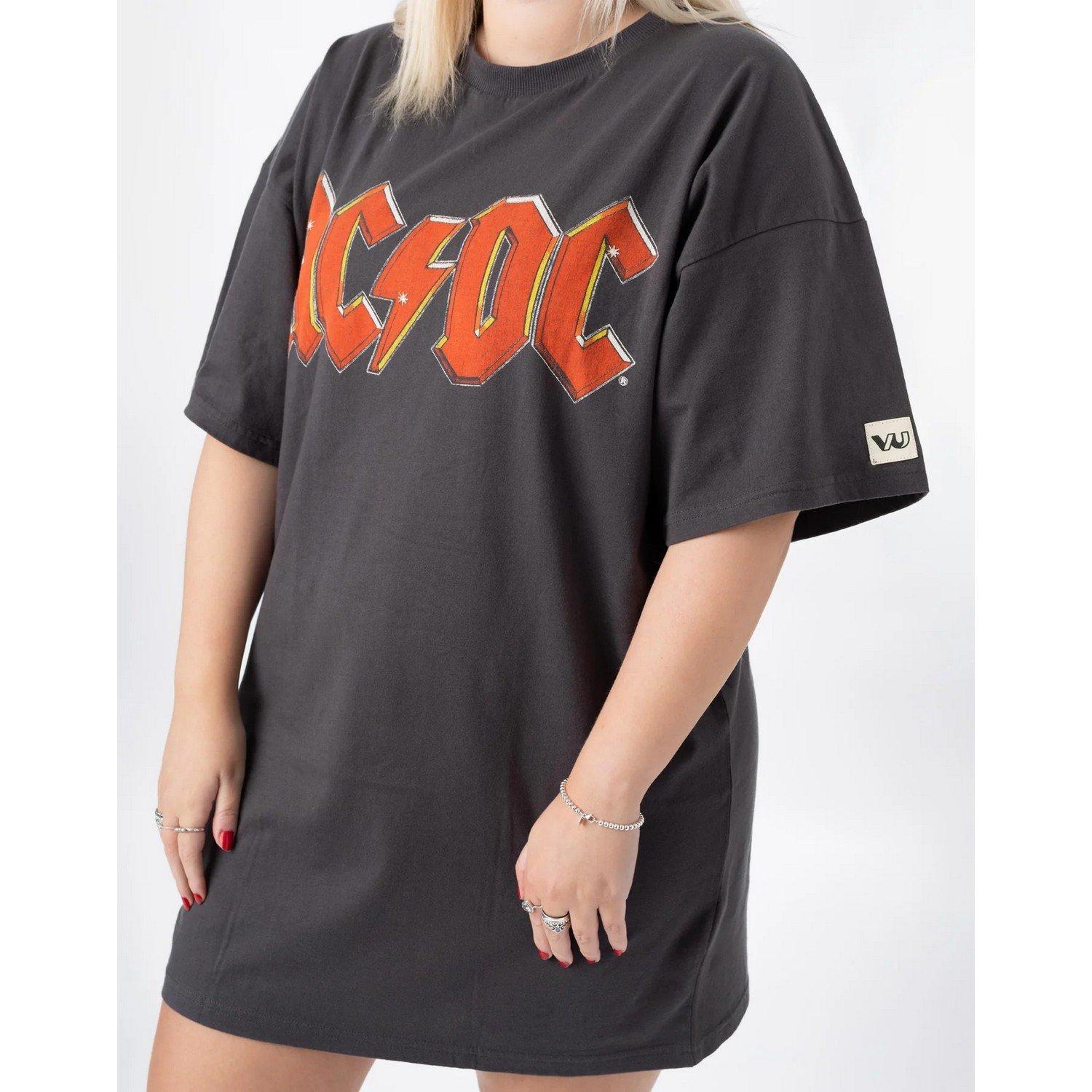 AC/DC ACDC Logo Oversized T-Shirt Kleid  