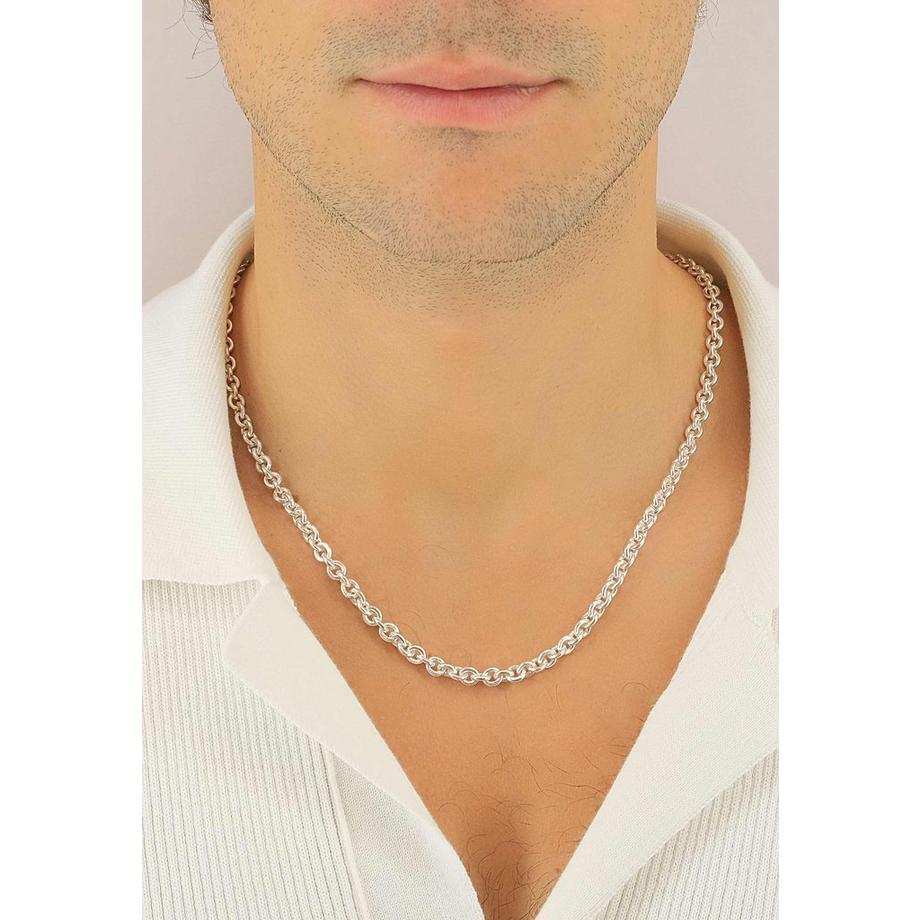 MUAU Schmuck  Collier forçat en argent 925, 5,7mm, 50cm 