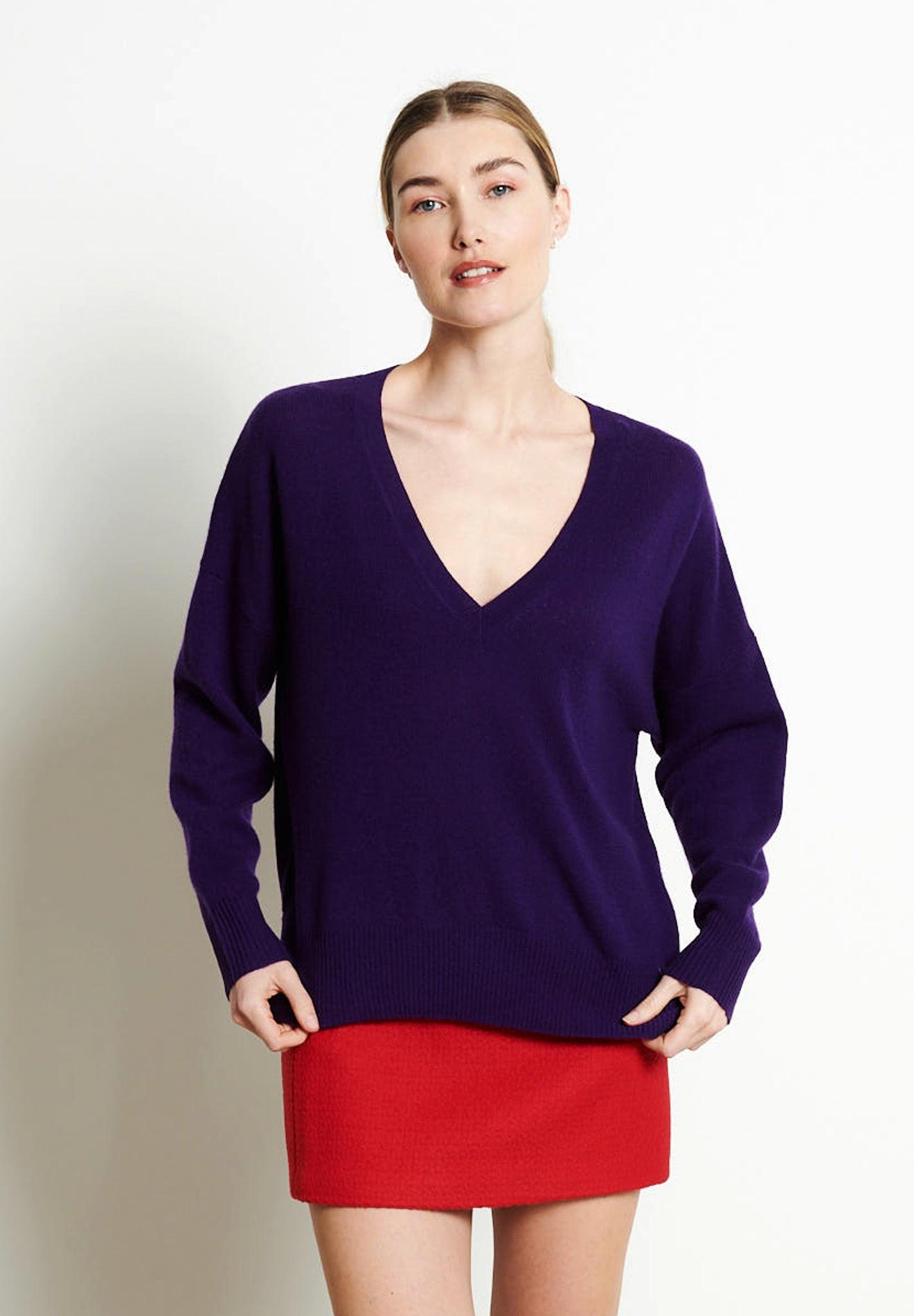 Studio Cashmere8  RIA 3 Pull col V profond oversize - 100% cachemire 