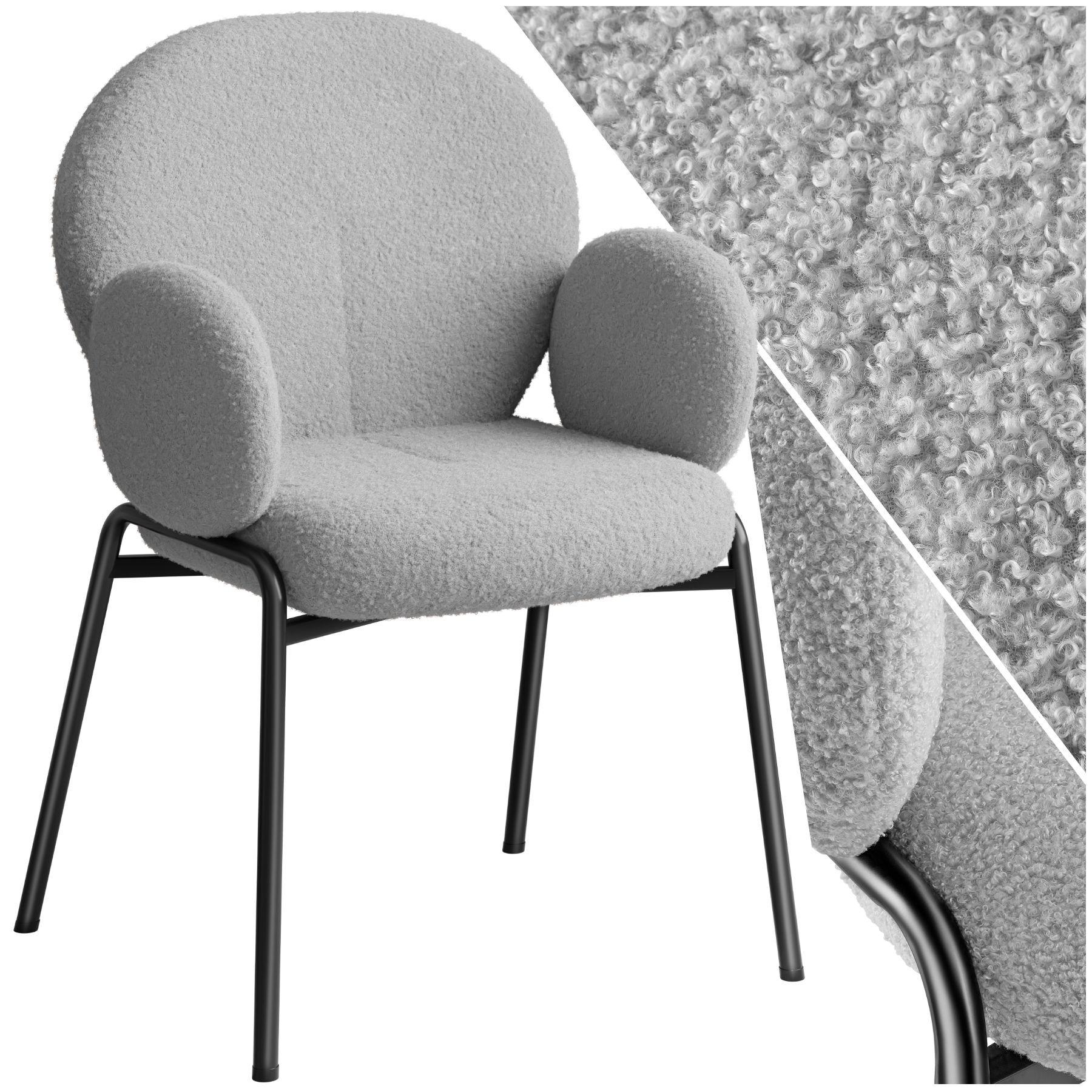 Tectake Chaise rembourrée Scandi, tissu bouclette  