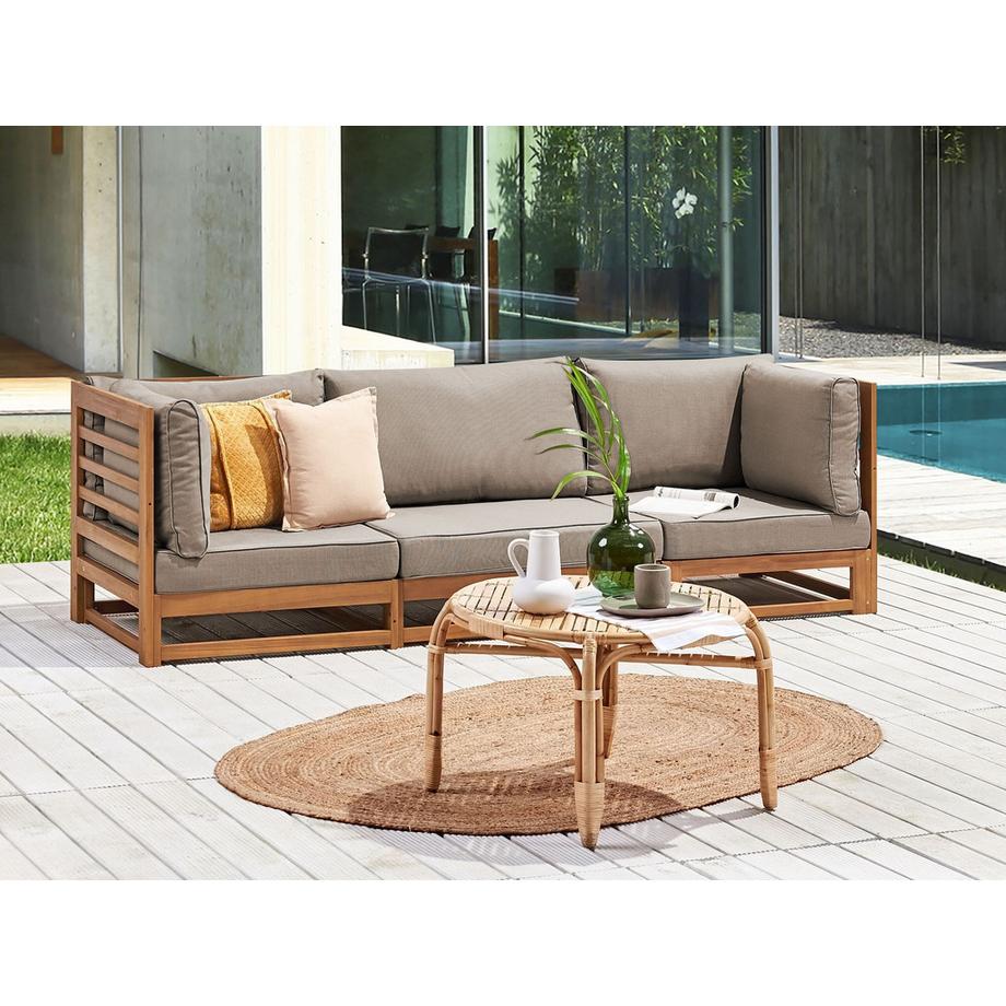 Beliani Divano 3 posti en Legno d\'acacia certificato FSC® Moderno TRANI  