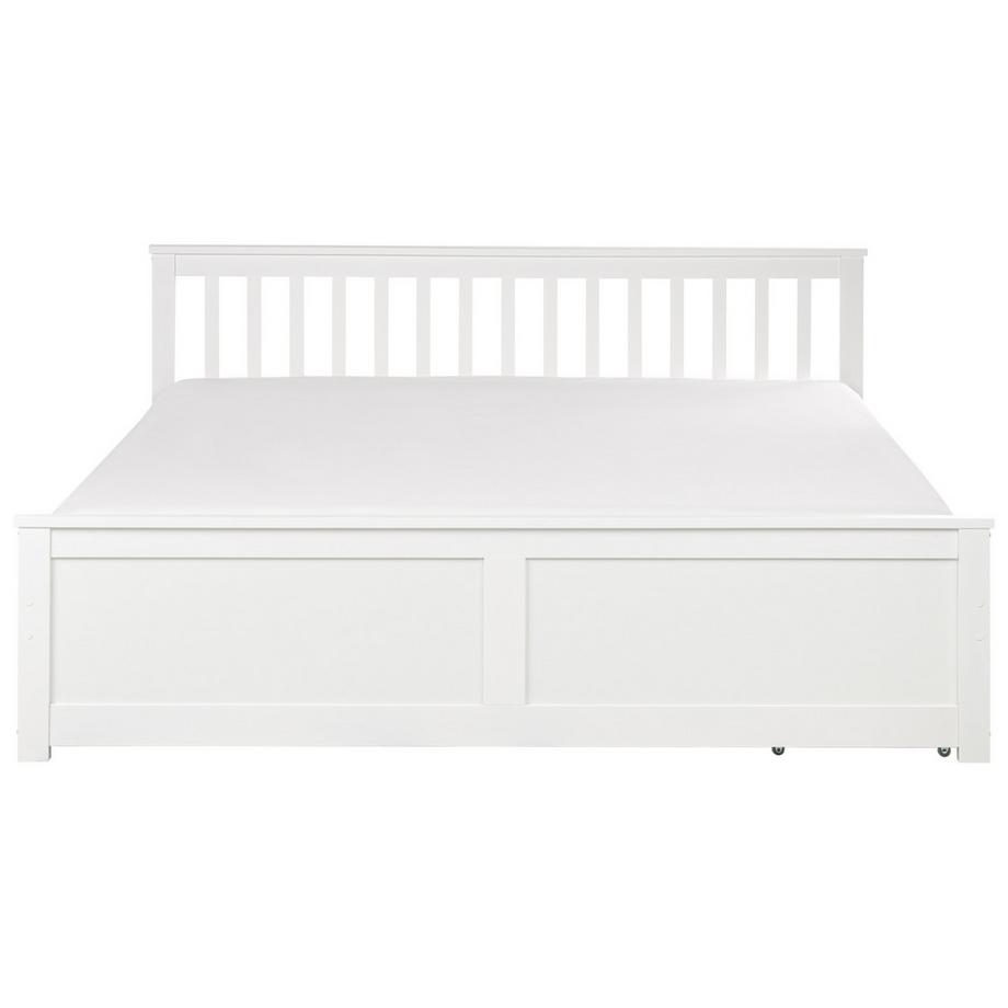 Beliani Bett mit Schubladen aus Kiefernholz  OLENDON  