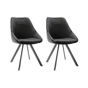 Lot de 2 chaises VIENNA Velours Métal