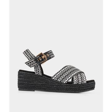 Microsuede Plateau-Keilsandalen