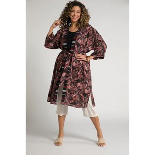 Ulla Popken  Kimono, Paisley, ligne A ouverte, manches 3/4 