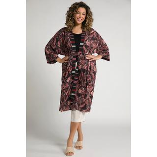 Ulla Popken  Kimono, Paisley, offene A-Linie, 3/4-Arm 