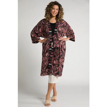 Kimono dal taglio svasato e aperto con Paisley e maniche a 3/4