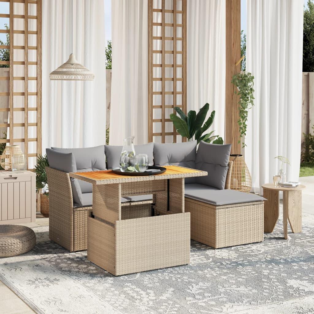 VidaXL set divano da giardino Polirattan  