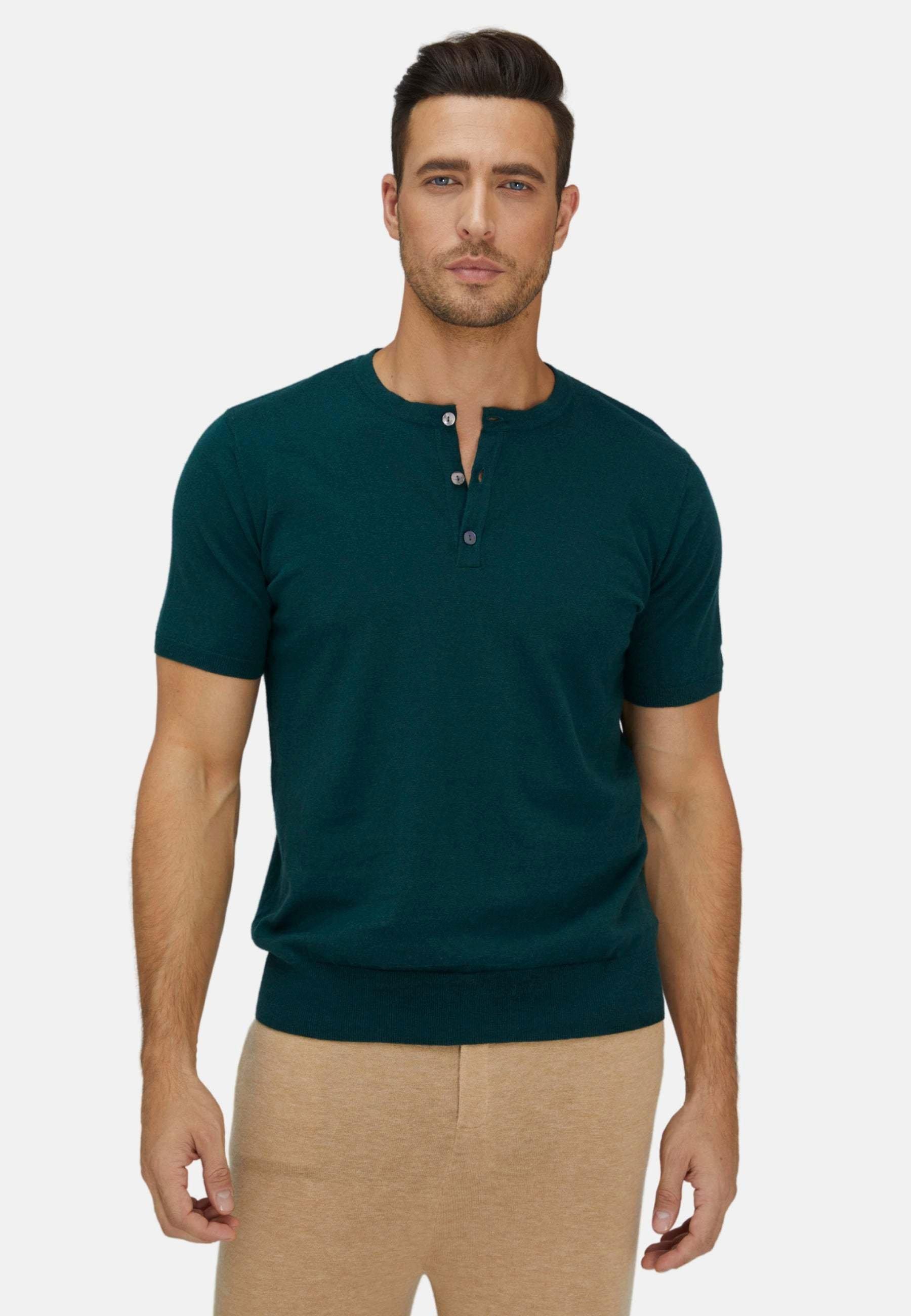 Bellemere New York  Henley in cotone e cashmere dal taglio corto 