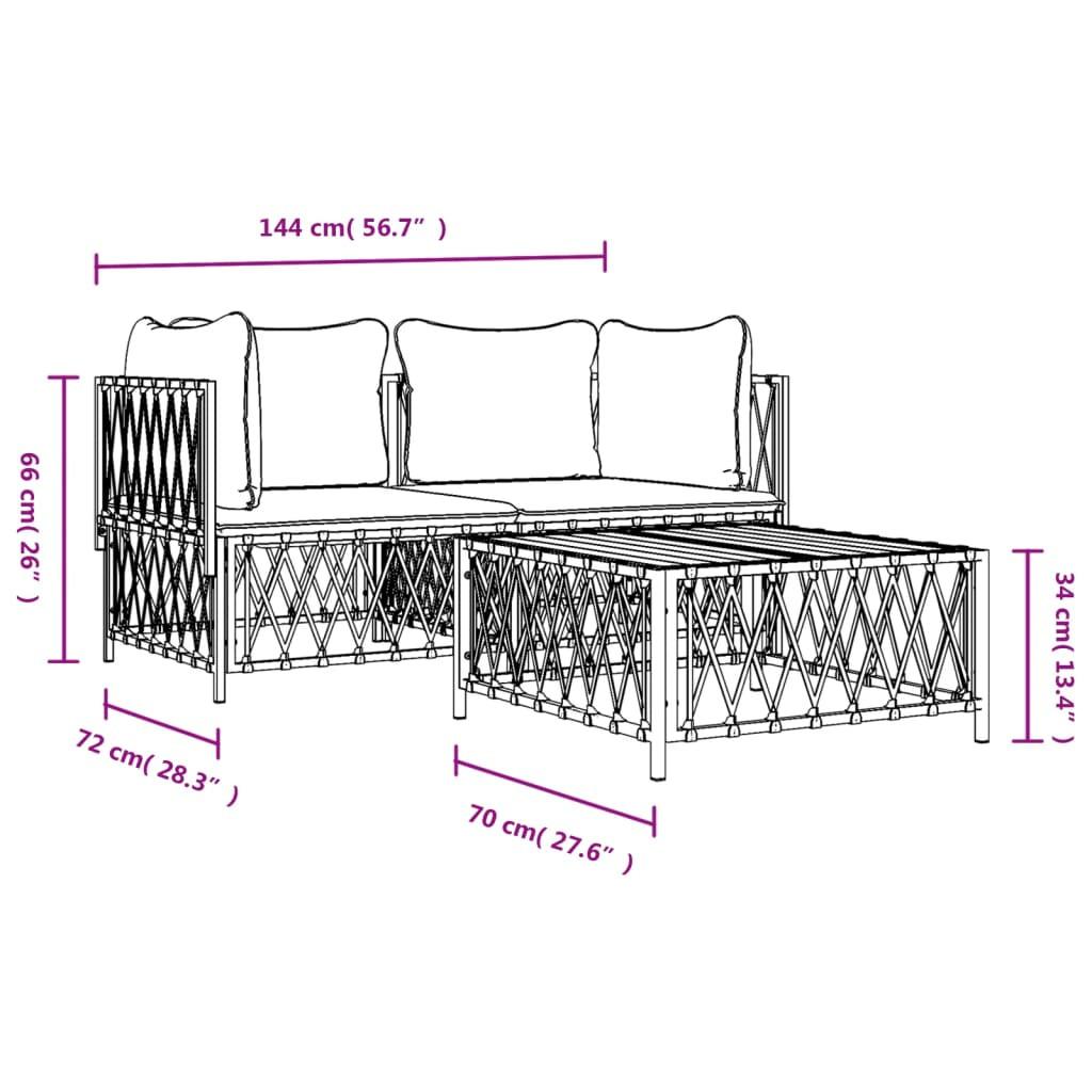 VidaXL Garten lounge set stahl  