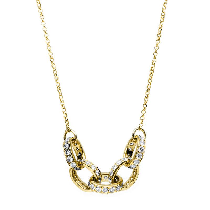 Collier 750/18k Gelbgold Diamant 0.84ct. 42 Cm Damen Gelbgold 42cm