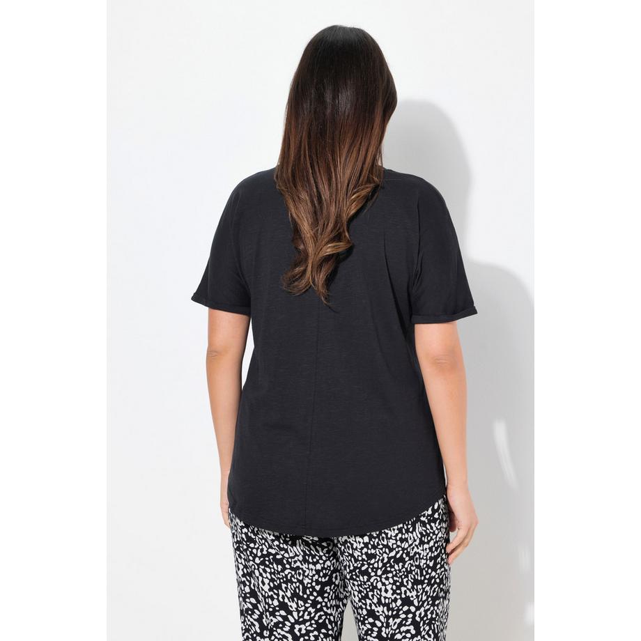 Ulla Popken T-shirt Oversize Stampa Rotonda Maniche Corte  