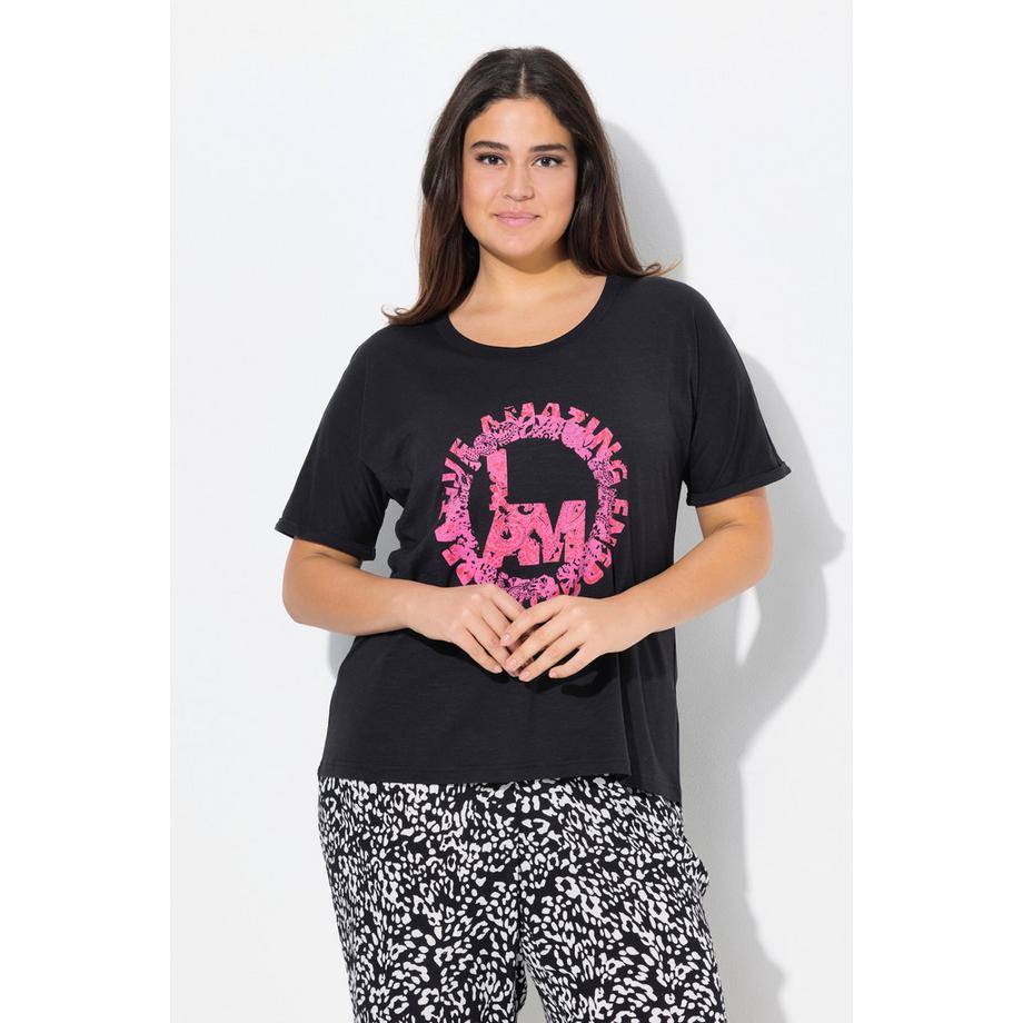 Ulla Popken T-shirt Oversize Stampa Rotonda Maniche Corte  