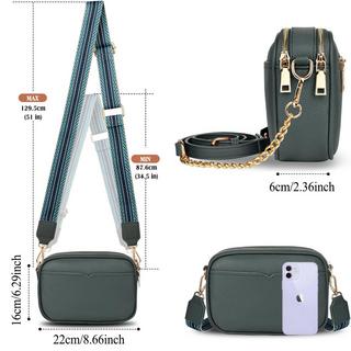 Only-bags.store Kleine Umhängetasche mit 2 abnehmbaren breiten Schulterriemen  