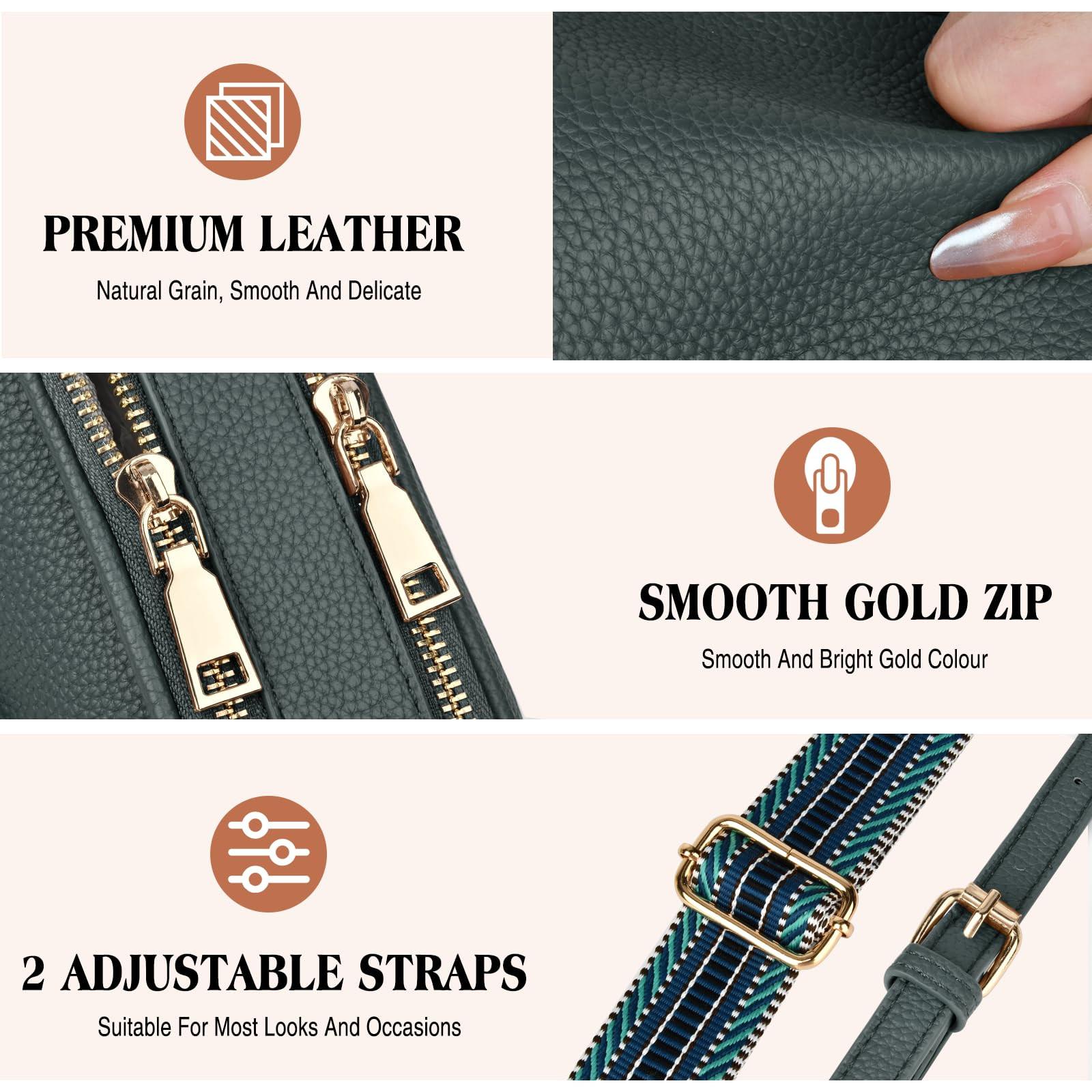 Only-bags.store Kleine Umhängetasche mit 2 abnehmbaren breiten Schulterriemen  