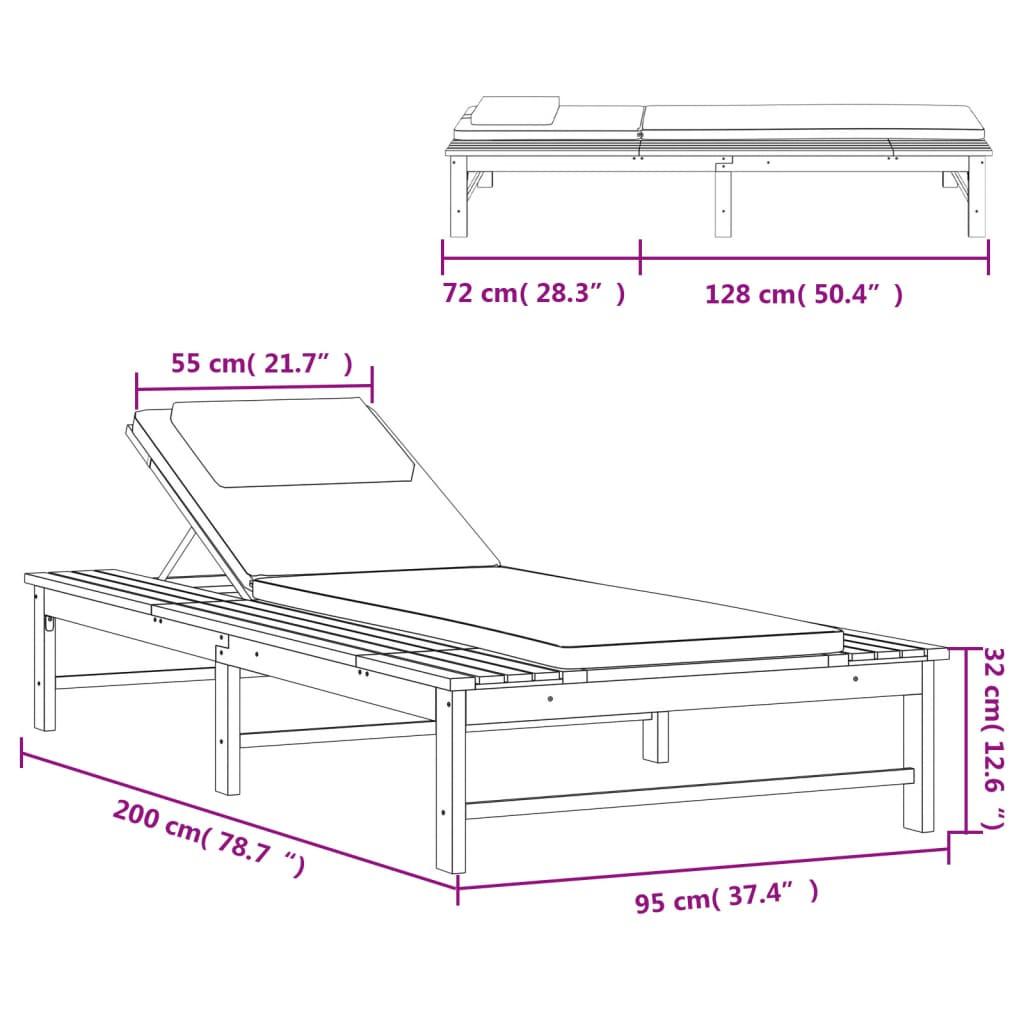 VidaXL Chaise longue bois d'acacia  