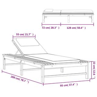 VidaXL Chaise longue bois d'acacia  