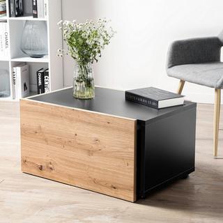 Calicosy Table Basse Extensible avec Caisson Coulissant L74-125 cm - Slide  