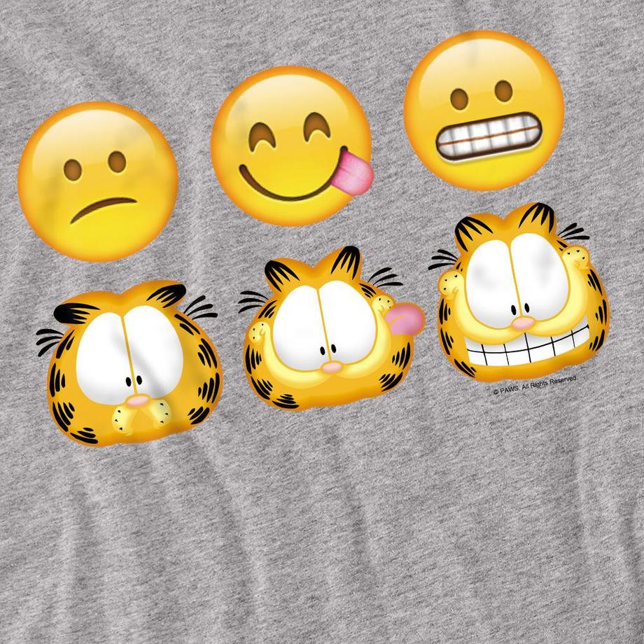 Garfield T-Shirt a Maniche Lunghe Emoji  