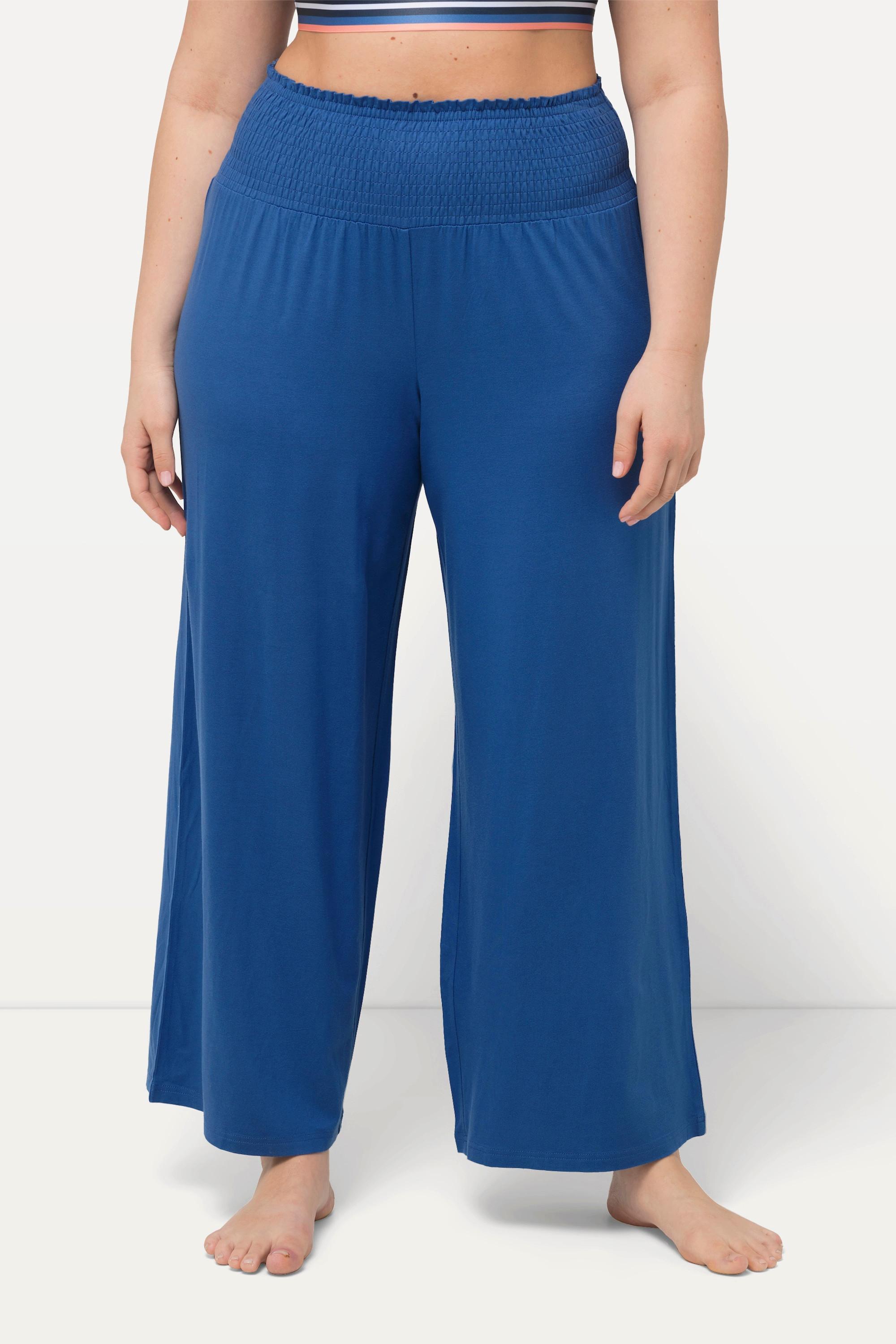 Ulla Popken  Pantalon Marlene à jambe large et taille élastique 