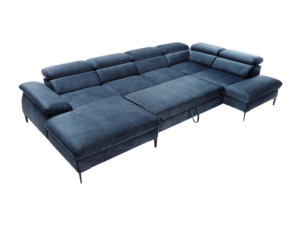 PASCAL MORABITO Divano letto panoramico in Velluto Blu notte - Angolo a sinistra - SEPINA di PASCAL MORABITO  