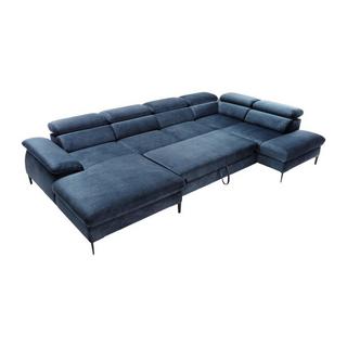 PASCAL MORABITO Divano letto panoramico in Velluto Blu notte - Angolo a sinistra - SEPINA di PASCAL MORABITO  