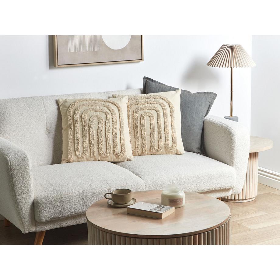 Beliani Set di 2 cuscini en Cotone Minimalista TATSOI  