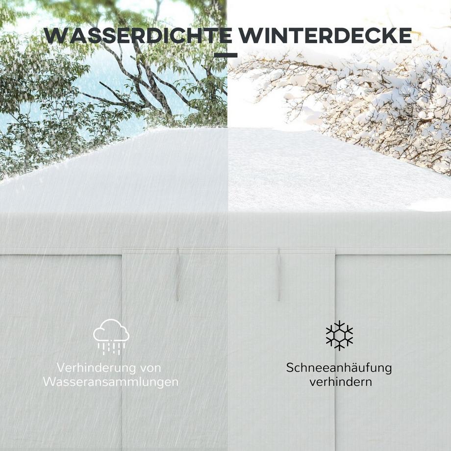 Northio Ersatzdach-Set Für Pavillon Wasserdichtes Dach Mit 2 Seitenwänden Für Gartenpavillon, Weiß  