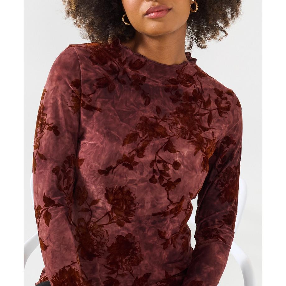 Joe Browns Enganliegendes Oberteil Herbstliches Flockblumenmuster  