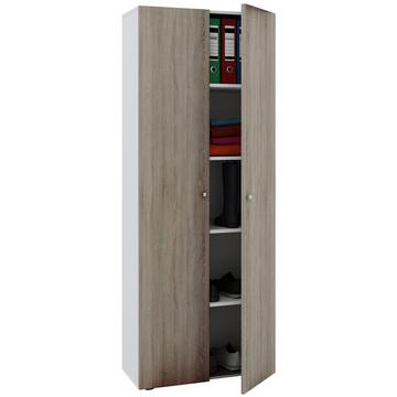 Büroschrank mit 5 Fächern| moderner Aktenschrank mit Drehtüren | Maße B. 70 x H. 178 x T. 40 cm – Vandol