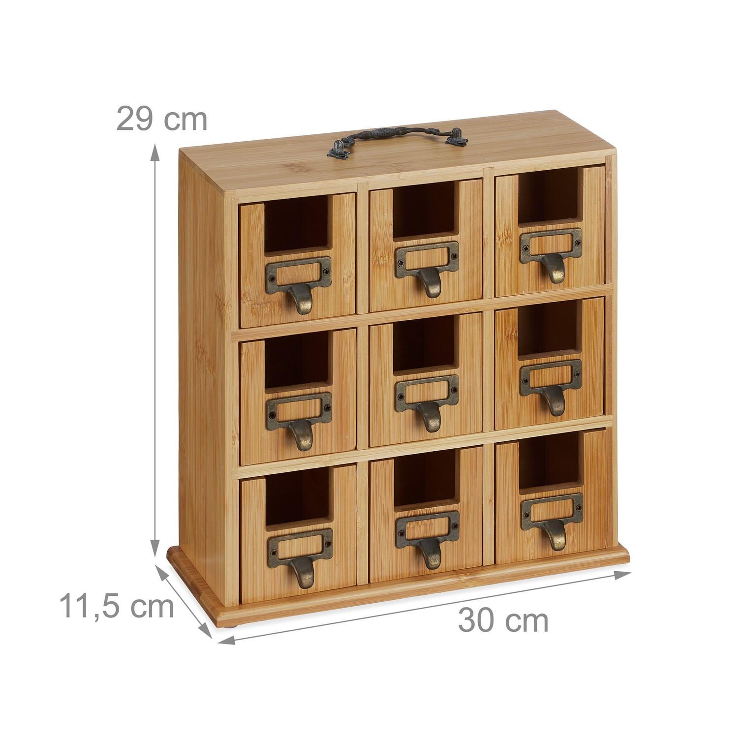 B2X Porta tè in bambù con 9 scomparti  