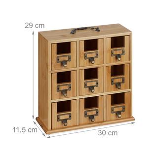 B2X Porta tè in bambù con 9 scomparti  