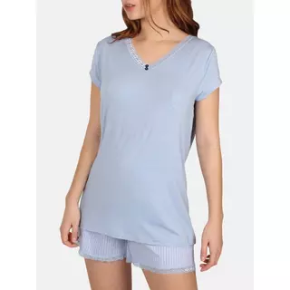 Admas  Pyjama-Shorts T-Shirt Fresh And Soft Blau