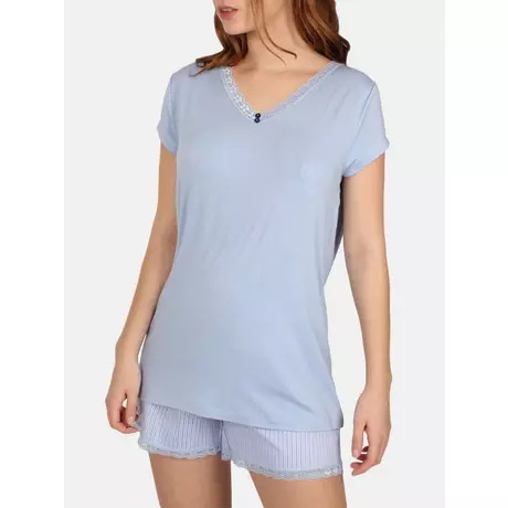Admas  Pyjama short t-shirt Fresh And Soft Bleu