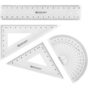 WESTCOTT Geometrie-Set E-1030300 transparent 4-teilig