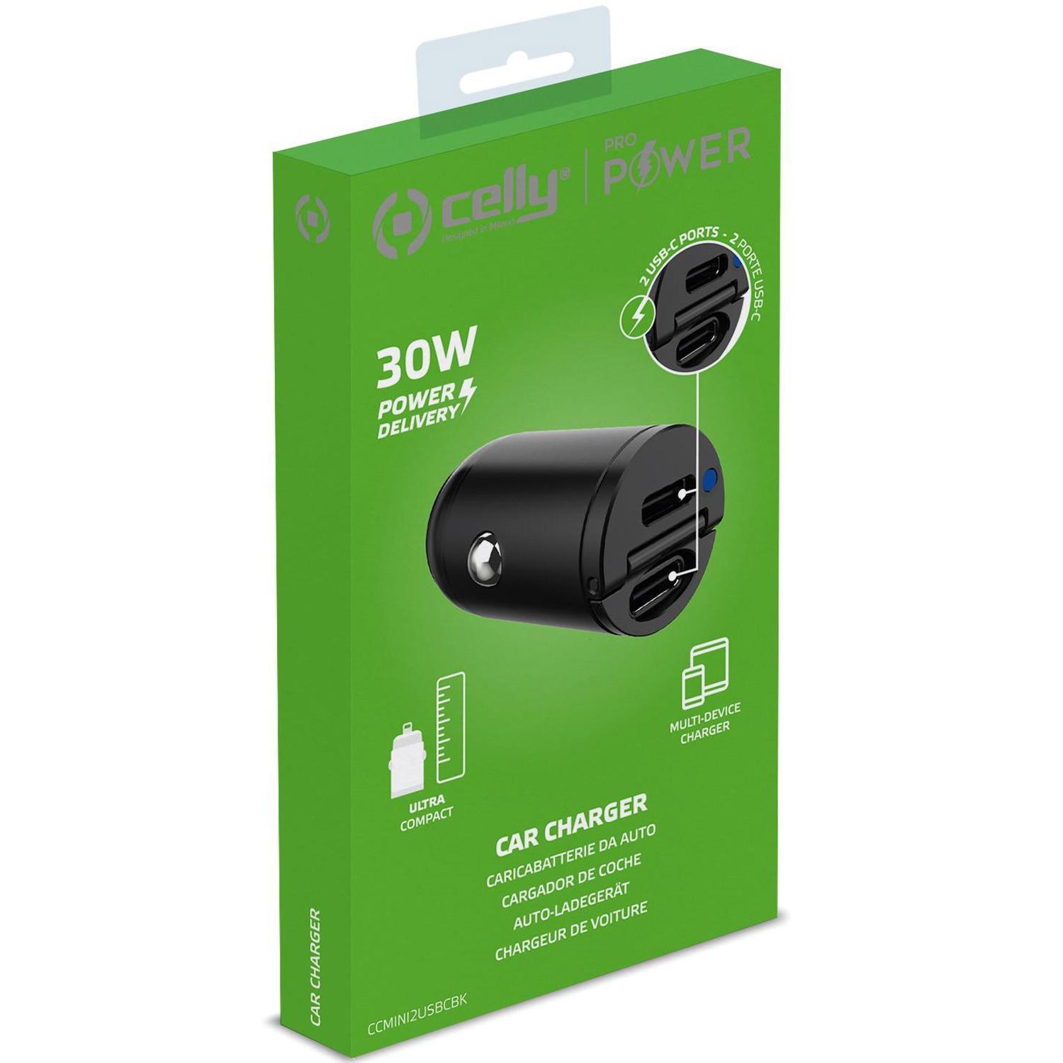 Celly  Autoladegerät Mini 2xUSB-C PD 30W 