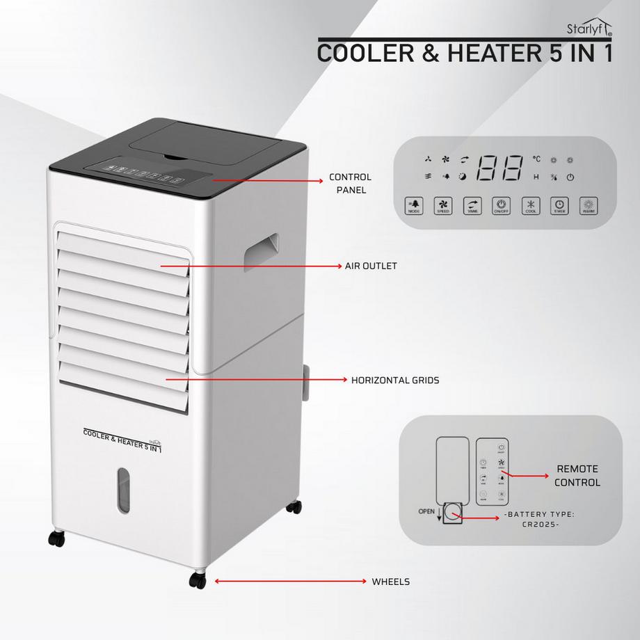 STARLYF Cooler & Heater 5 in 1-Tragbares Klimagerät und Luftreiniger  