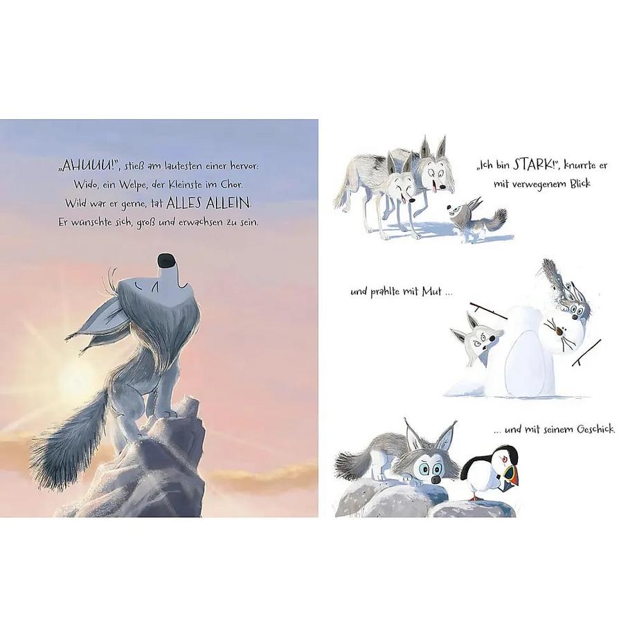 Kleiner Wolf in weiter Welt Bright, Rachel; Jüngert, Pia (Übersetzung); Field, Jim (Illustrationen) Gebundene Ausgabe 