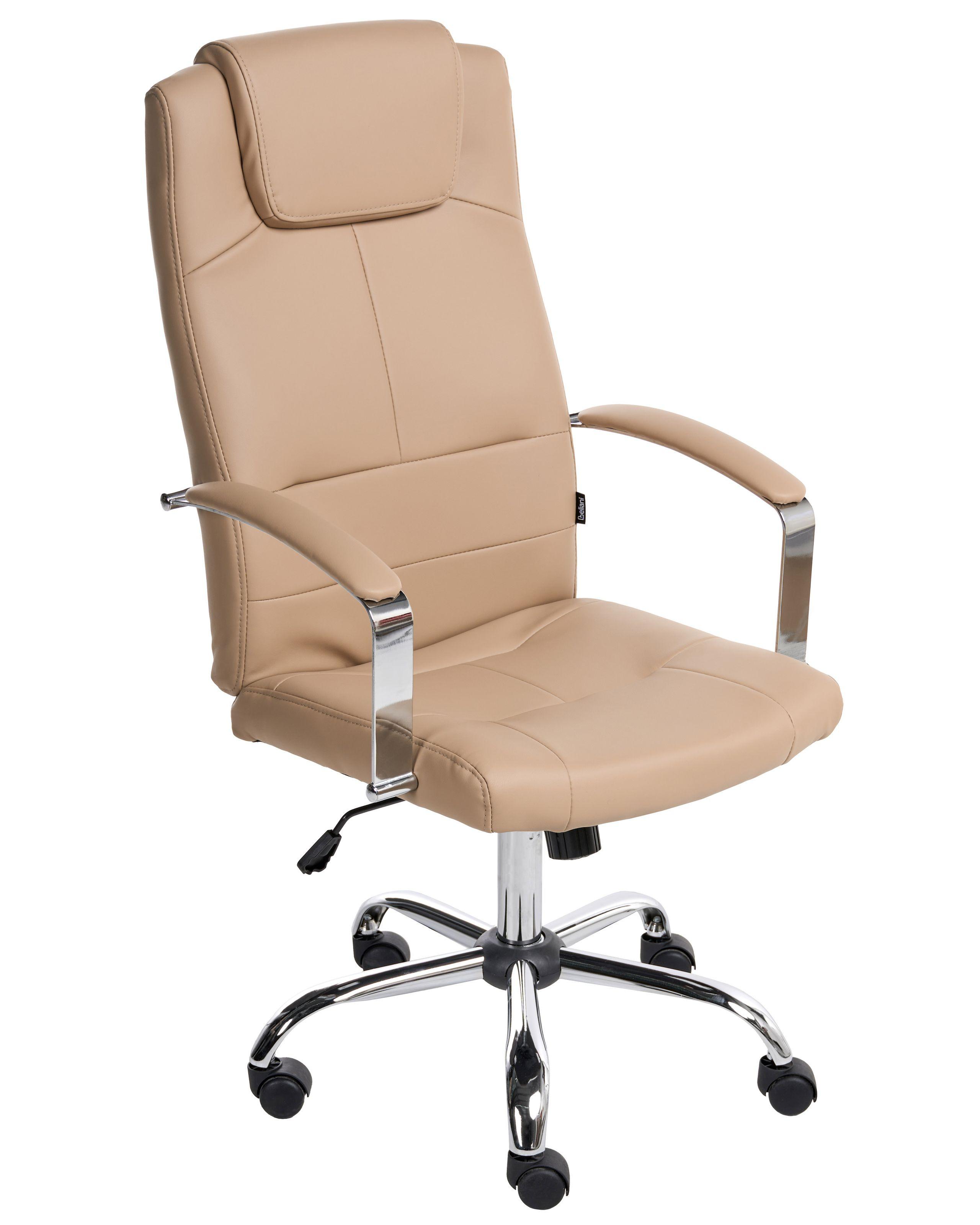Beliani Fauteuil de bureau en Cuir PU Traditionnel WINNER  